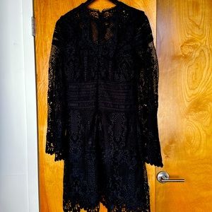 Black Lace full Sleeve Dress . Beautiful Details